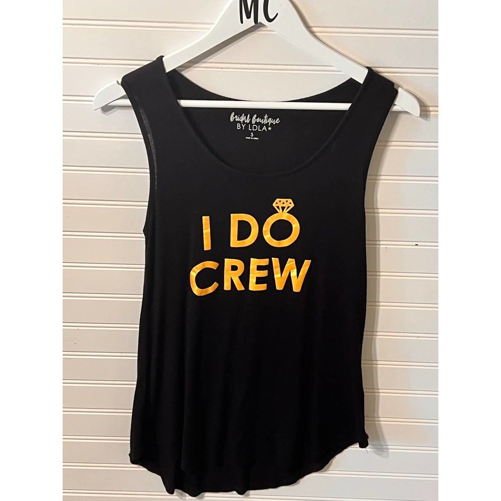 Black and Gold I Do Crew Tank Size Small